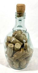Vintage 1.5 Liter Glass Wine Jug Filled With Corks