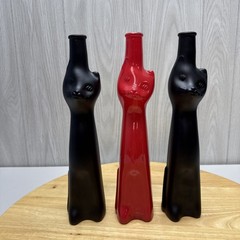 Happy Cat Wine Bottles Lot Of 3 Rheinhessen Riesling Empty