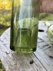 Vintage Olive Green Wine Bottle Pair