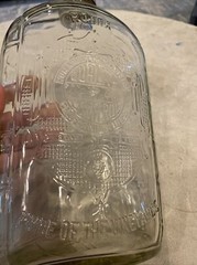 Vintage One Half Gallon Owens-Illinois Clear Glass Wine Embossed Quality Control