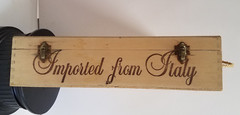 Santini Vint d&rsquo; Italia Soave Gift Wooden Box EMPTY Display Piece Rope Handle