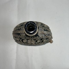 Vintage Elaborate Silvered Copper Wire Filigree Wrapped Bottle