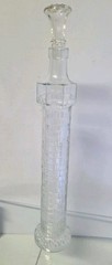 375 ml Clear 14 1/4” Wine Decanter Light House Textured Pattern With Topper