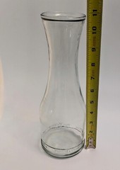 2 Vintage 1L Glass Carafes- Paul Masson & Fleur De Lis Stamp W/Rope Bottom