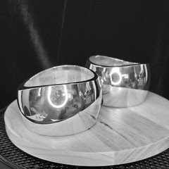 Nambe Studio #6172 Wine Coaster/Candle Holder Set of 2 Ferd Bould 1998 Vintage