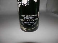 Vintage 1985 Perrier Jouet Fleur De Champagne Bottle Hand Painted Empty Bottle