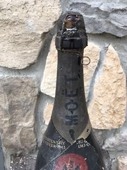 RARE HUGE 1943 MOET CHANDON CHAMPAGNE DISPLAY BOTTLE GLASS ADVERTISING CENTENARY