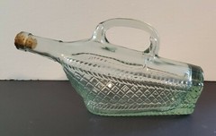Vtg.London WINERY LTD Aqua Green Glass Horizontal Bottle w/Handle London Ontario