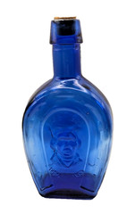 Vintage Cobalt Blue Horseshoe Bottle Thomas Jefferson James Madison 6-1/2&Prime; cork