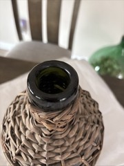 Vintage Demijohn Wicker Wine Bottle 12” Tall