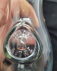 Half Litre Glass Bottle Made In Canada Milk Jar 54527 8” Tall Country Farm house