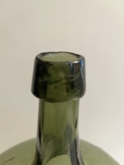 Vintage 20&Prime; Hand Blown Wine Bottle DemiJohn Antique Green Glass Rare
