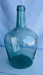 Vintage French Viresa Wine Bottle, Made In Spain, 12&Prime; Green Clear Glass “j”