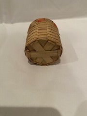 Small Antique Wicker Wrapped Brown Glass Bottle