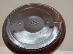 BEACHCOMBED EMPTY BROWN JAPANESE SAKE SAKI LIQUOR GLASS RICE WINE BOTTLE (854B)