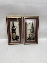 3D Framed Art Print – by Kate McRostie. Bordeaux and Riesling – Wine Bottles