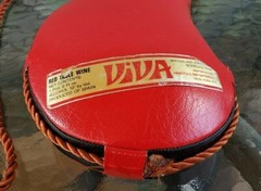 Vintage Viva Red Wine Leather Table Bottle Flask Canteen Made in Spain Rare HTF