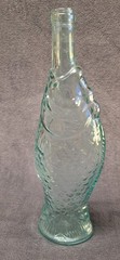 Vintage Italian Fish Shaped Green/Blue Glass Wine Bottle 13.5” Pescevino Beach