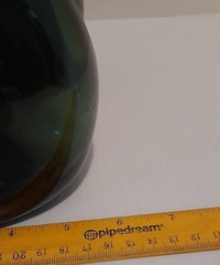 Set of 3 Vintage Emerald Green Glass Oval 8” Bottles