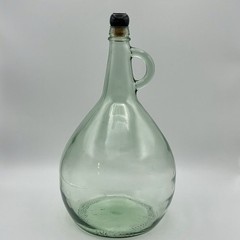 Vintage Almaden One Gallon Green Glass Wine Bottle Original Cork Handle 13”