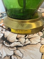 Vintage Handmade Wine Bottle Electric Table Lamp Charles Fournier 1/2 Gallon