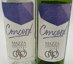Lot 2 Mazza Concord Wine Bottles 750ml EMPTY Clear & Green Glass Decor