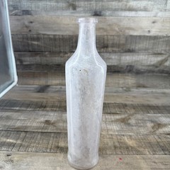 Vintage Frosted HU Heinz Co Wine Bottle Glass