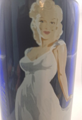 Kestrel Marilyn Monroe Cobalt Blue Collectible Wine Bottle Cut Vase Yakima Val.