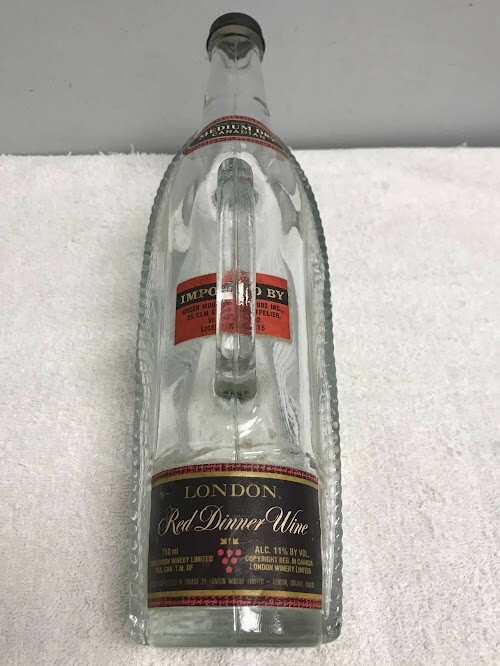 CANADIAN LONDON ONTARIO RED DINNER WINE BASKET BOTTLE 11.5 » w / Handle.