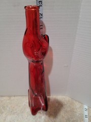 Moselland Riesling Tall Red Cat Wine Bottle