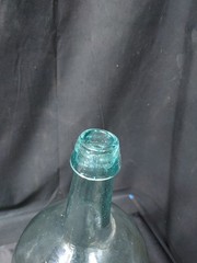 Antique 19th Century Large Aqua Demijohn 15 Inch Tall Wine Bottle 1800&rsquo;s