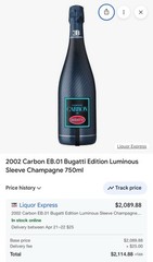 3 Bottle Set: 1 Luminous Bugatti Carbon Champagne, 1 Carbon Brut, & Carbon rosé