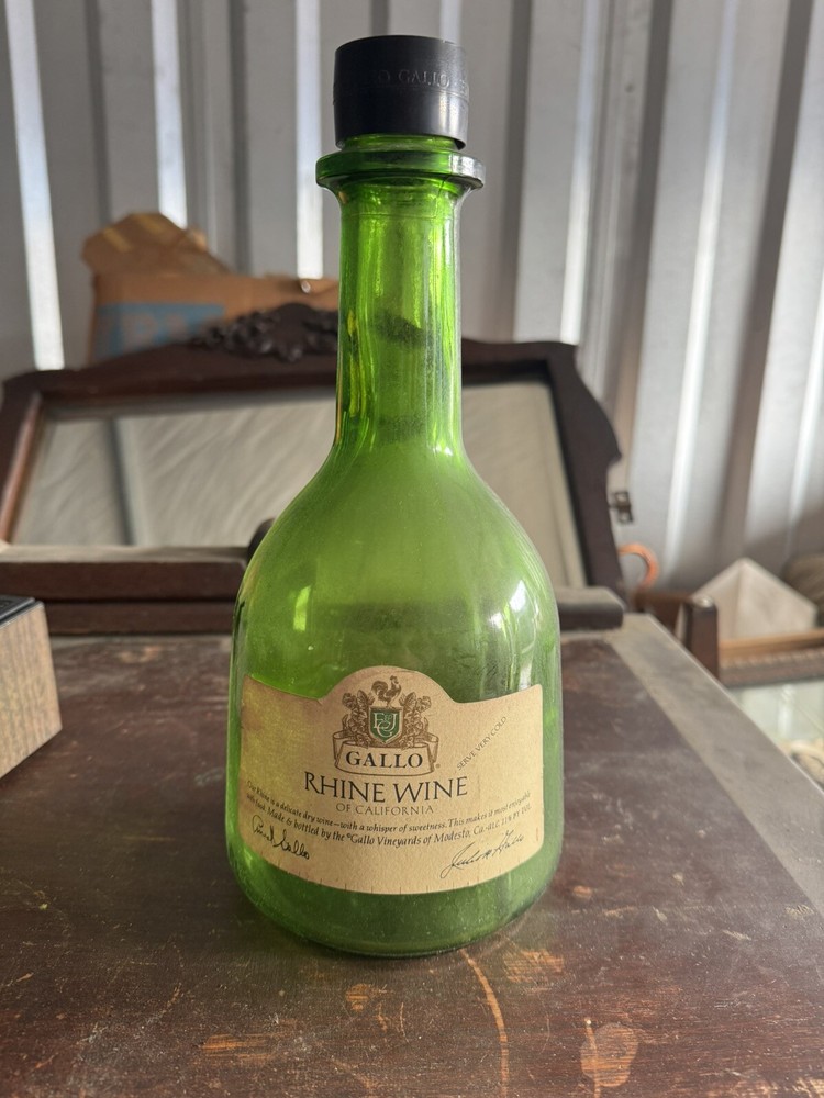 Vintage Green Gallo Rhine Wine Glass Bottle