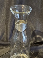 Bormrioli Rocco/Italy .5l mezzo litro F-95% Sterling Silver Bands Decantur 9.5&Prime;