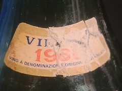 EMPTY Vintage 1966 CHIANTI Bucalossi Glass Bottle with Rattan Wrap Italy