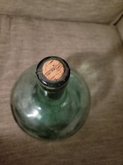 Vtg VIRESA Green Blue 10&Prime; Wine Jug Viresa Glass Bottle Carbon Demijohn Terrarium