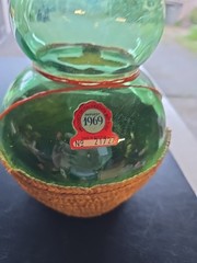 Vintage Giant 3L Green Glass Bessi Chianti Wine Bottle 30&Prime; Tall 1969 Vintage