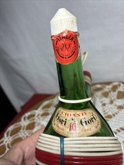 Vintage Chianti Wine Bottles Italy Green Multi-Color Decorative Basket Set