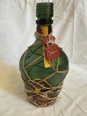 Vintage Lagosta Rosé Wine Bottle Pair Portugal Raffia Covered 2 Sizes