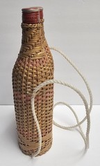Vintage Double Wine Woven Wicker Demijohn Style, Wine Bottles Empty
