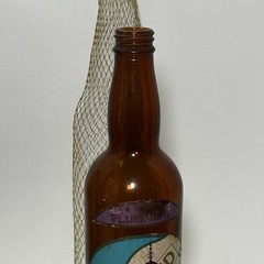 Vintage Pagoda Plum Wine “EMPTY” Bottle Mesh Covering Collectible