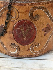 Italian 1920’s Leather Wine Decanter Server Hand Made Rare Find🦄