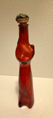 Moselland Riesling Happy Cat Glass Wine Bottle Red w/stopper