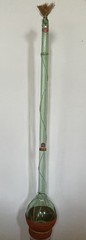 ⭐ Vtg 1971 Chianti Italian Green Glass 47” Wine Bottle Decanter Mid Century ⭐