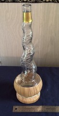 Empty Bottaro Spiral Glass Wine Bottle Italy 15.5” With Raffia wrap