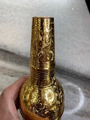 Ornate Gold/Gilded Hand Carved/Etched Liquor Bottle Decor/Decoration/Tumbler!