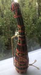 Vintage Plastic Wicker Wrapped Wine Bottle Decanter Iberia 60’s