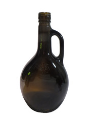 Vintage Large Wine Bottle Empty Amber Glass Color w/Handle Decorative 12&Prime;