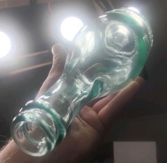 Vintage Aqua Blue/Green WINE Bottle Heavy Glass Beautiful Condition Decoration