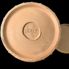 Vintage Clay Wine Bottle Cooler Terra Cotta Made In Italy Rustic Pottery